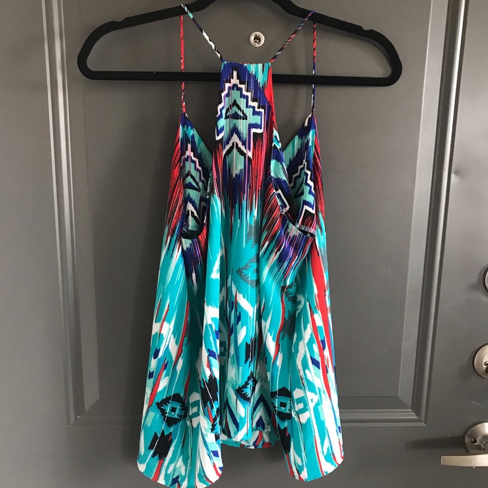 Red blue sheer tank - Picture 4 of 7